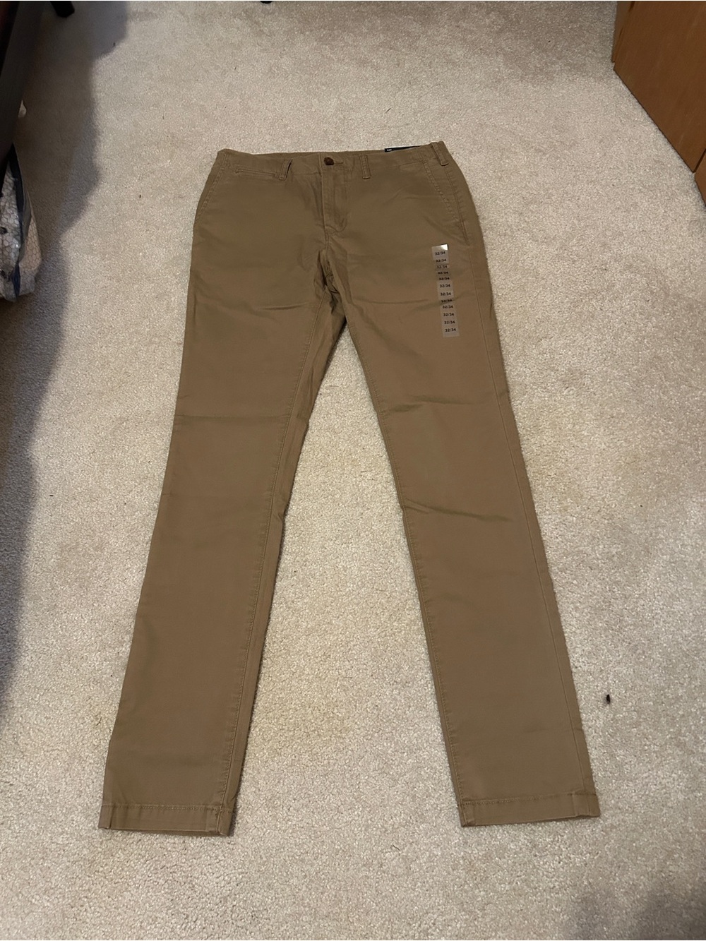 Men's Slim Fit Chino Pants in Tan